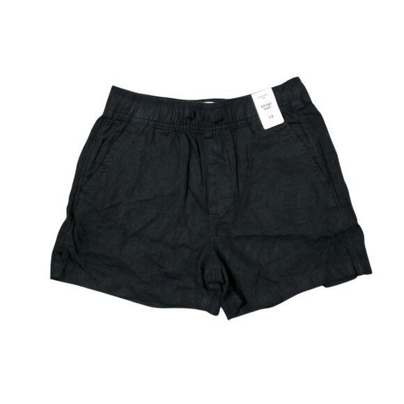 Abercrombie Kids Black Linen Blend Mid Thigh Length Shorts Size 7/8 Drawstring - Picture 1 of 5